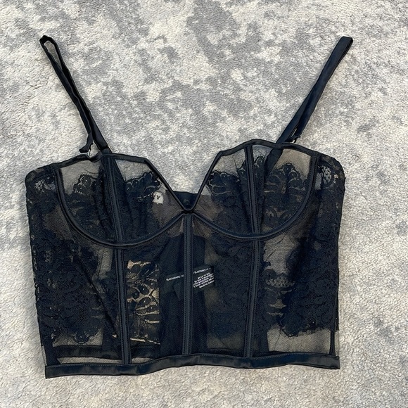 NWT Livy Milord Wire Bustier Black Sheer Sexy Lingerie Sz 32B - Picture 5 of 11